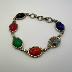 Vintage Coro Egyptian Revival Scarab Bracelet